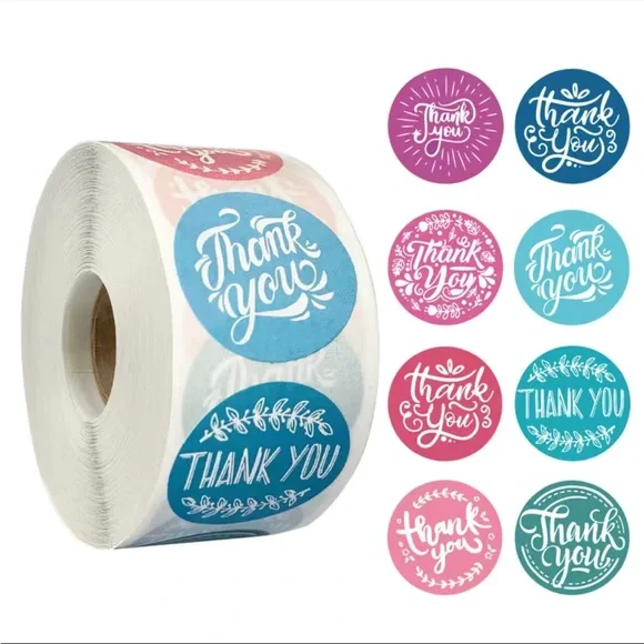 1000 1” Thank You Stickers - Picture 2 of 4